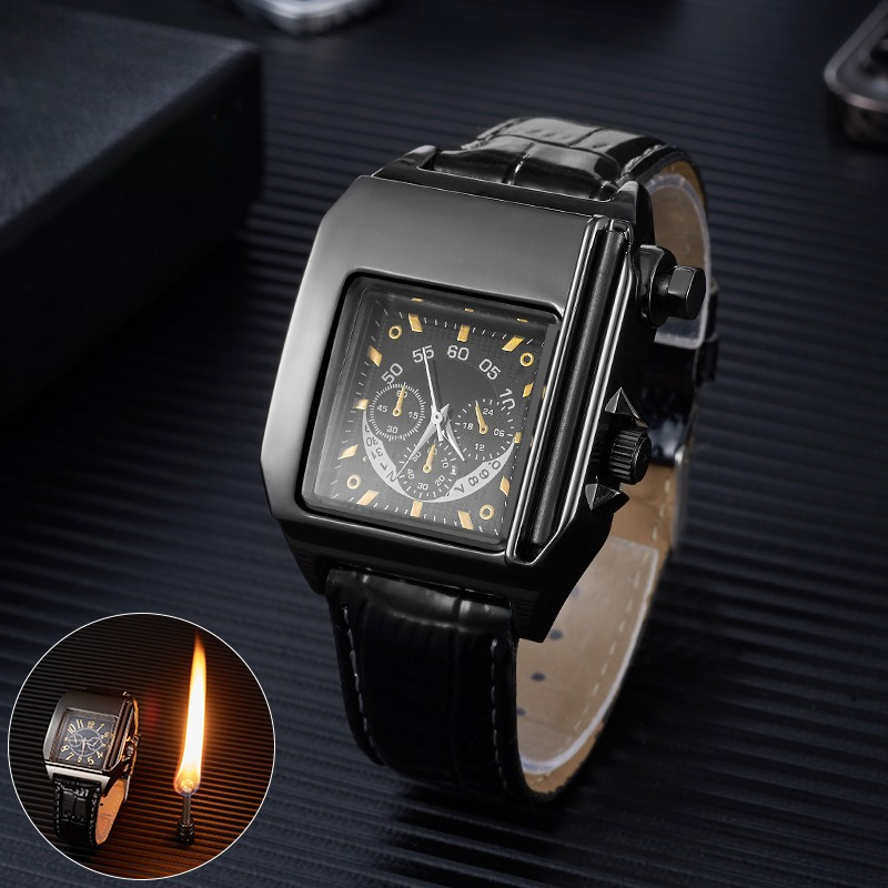 Electronics Gadgets To Gift - ولاعة إلكترونية معدنية بتصميم ساعة تدوم