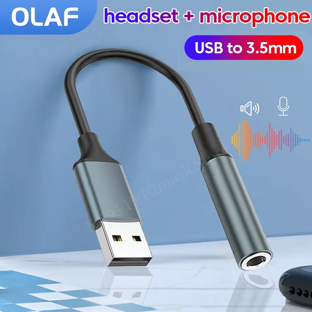 Usb Sound Card External - USB إلى 3.5 مللي متر الصوت