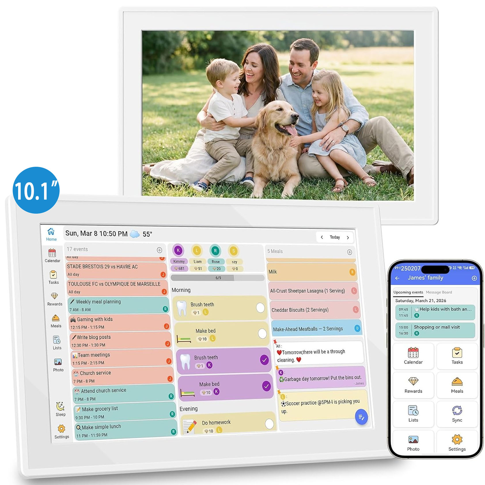 Digital Photo Frame Wifi - تقويم عائلي رقمي بشاشة لمس ذكية