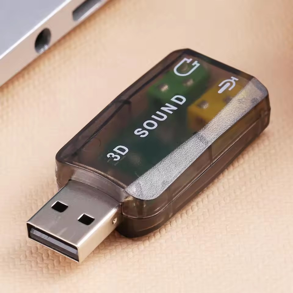 Usb Sound Card External - سماعة رأس صغيرة محمولة خارجية بمنفذ