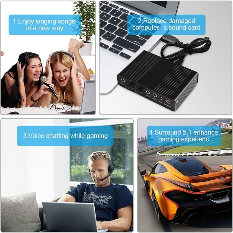 بطاقة صوت بصرية USB AA19 بـ 6  - مراجعة Usb Sound Card External وسعره