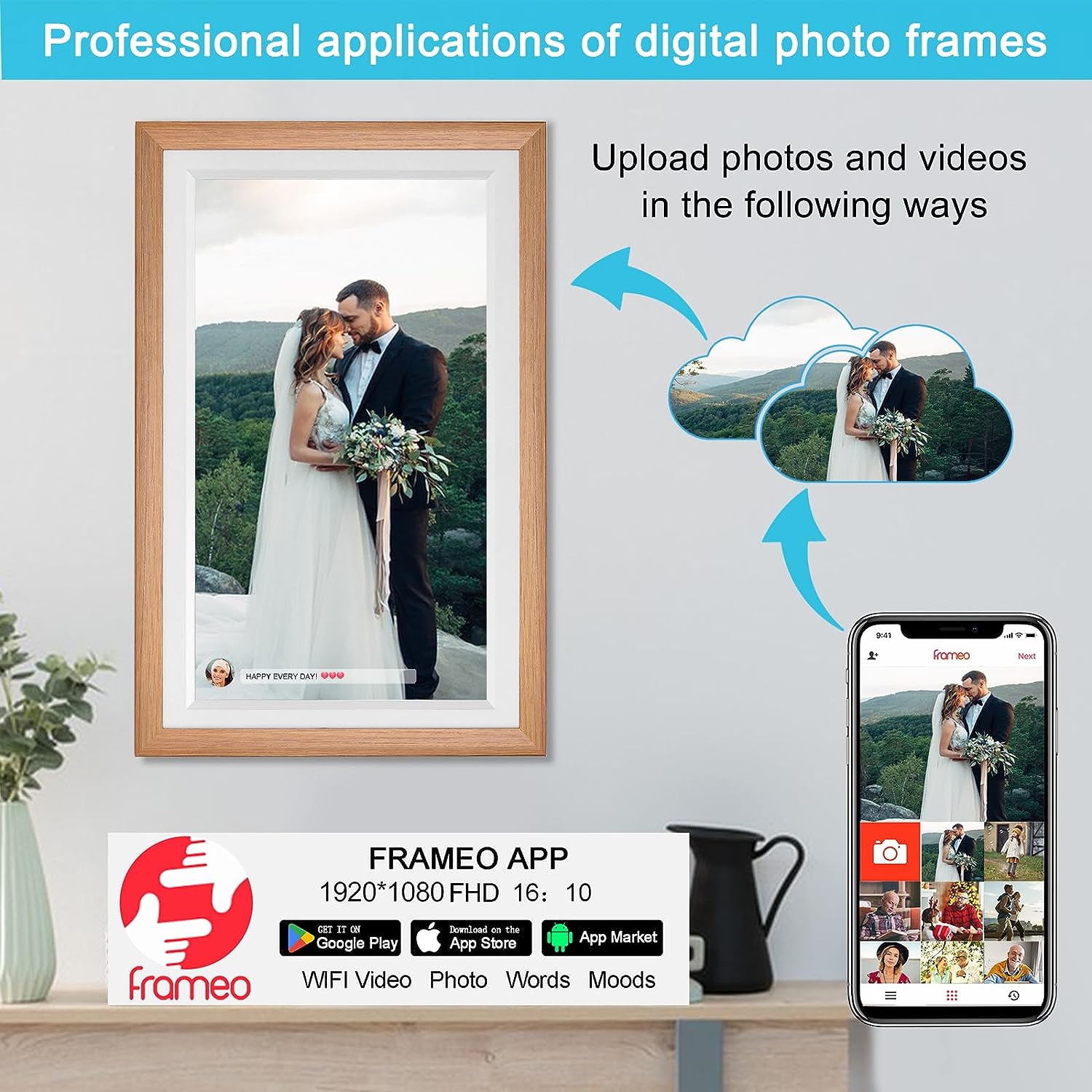 إطار صور رقمي ذكي كبير بشاشة ل - مراجعة Digital Photo Frame Wifi وسعره