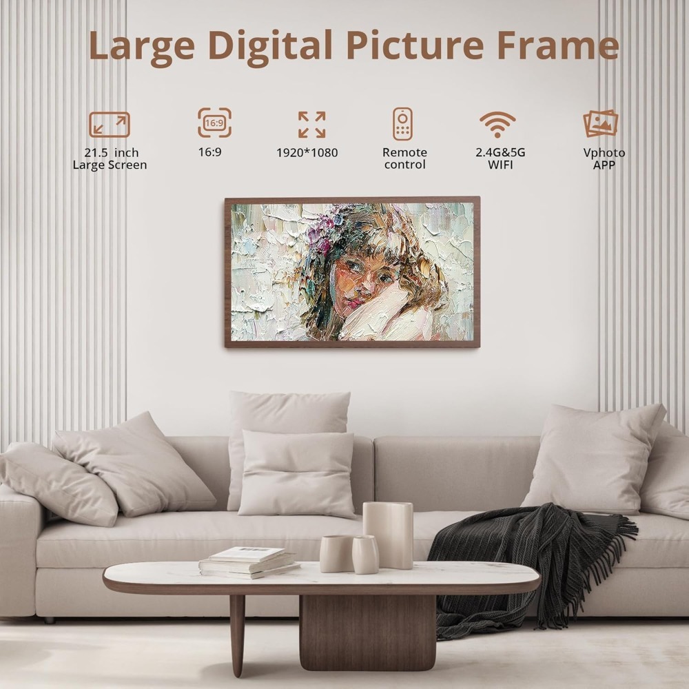 إطار صور رقمي كبير جديد من JHZ - مراجعة Digital Photo Frame Wifi وسعره