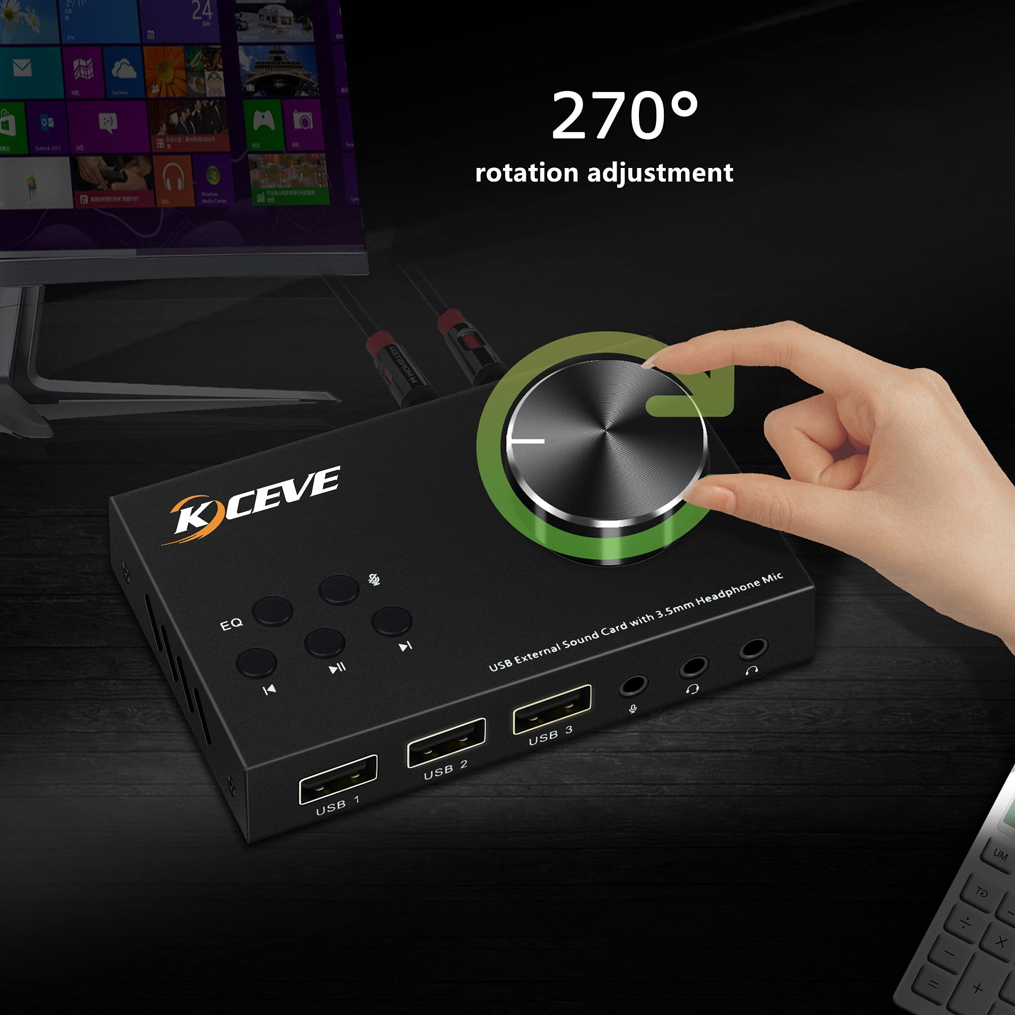 بطاقة صوت خارجية مع تحكم في مس - مراجعة Usb Sound Card External وسعره