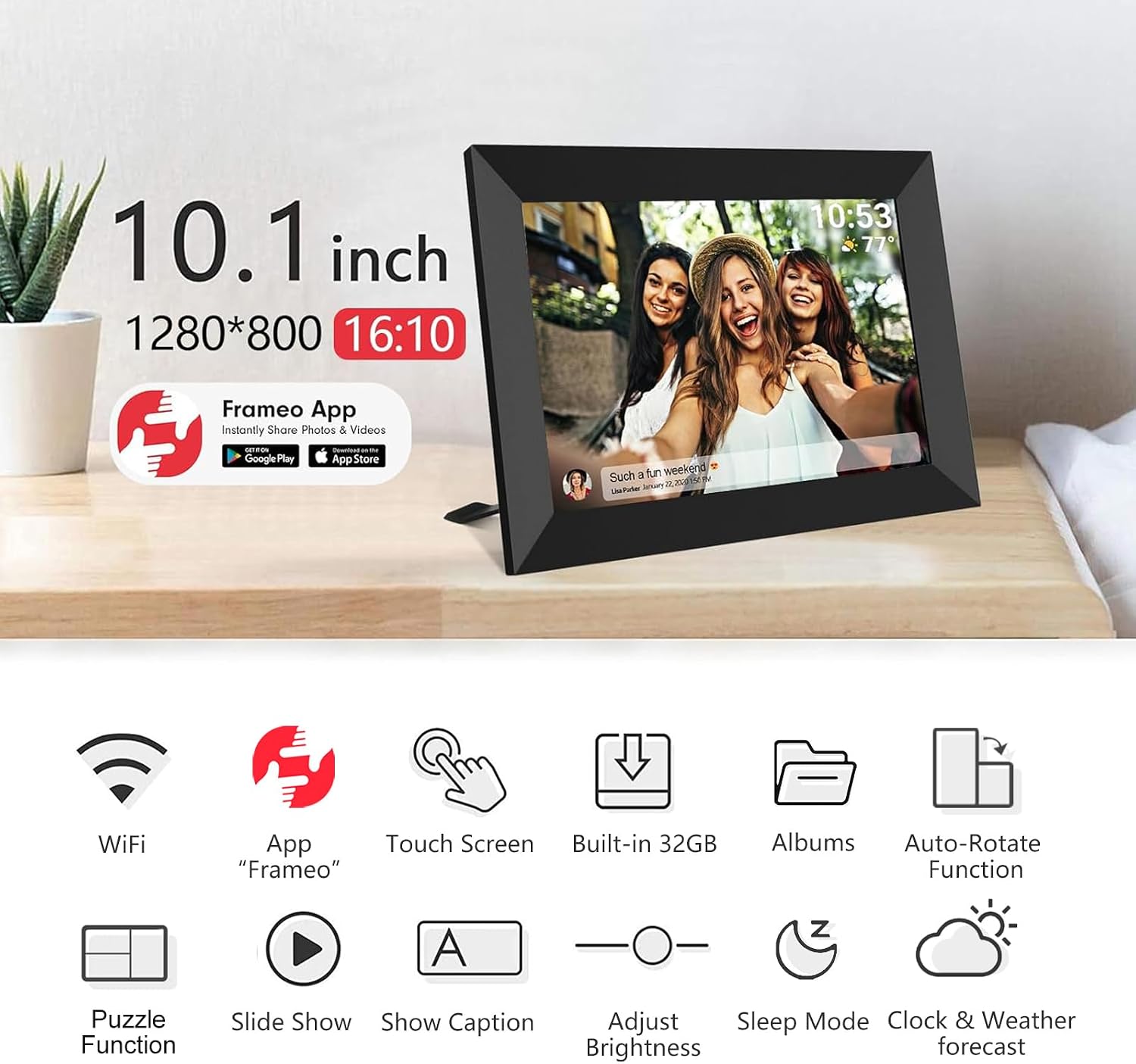 إطار صور رقمي ذكي بحجم 10.1 بو - مراجعة Digital Photo Frame Wifi وسعره