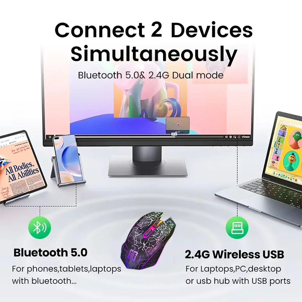 ماوس بلوتوث 5.2 RGB 2.4G ماوس  - مراجعة Auto Mouse Mover وسعره