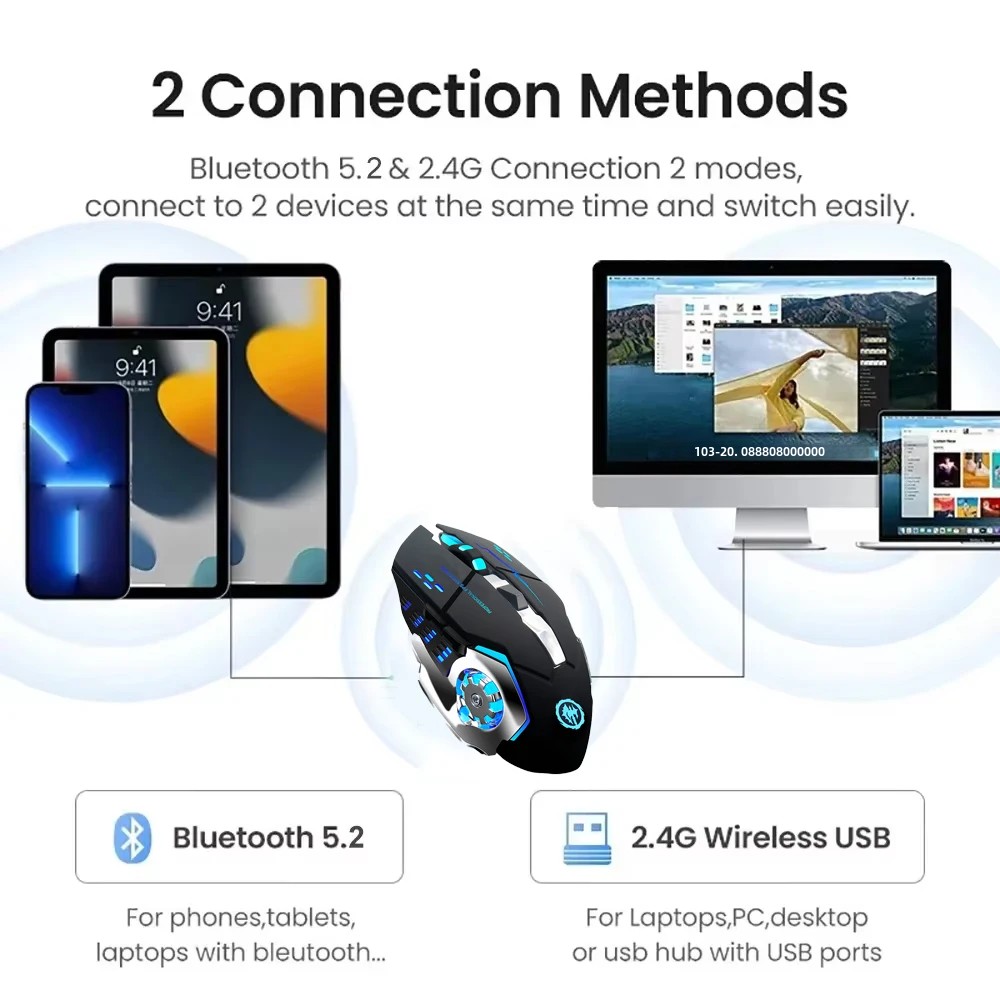 ماوس بلوتوث 5.2 ماوس ألعاب RGB - مراجعة Auto Mouse Mover وسعره